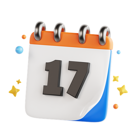 17 Date  3D Icon