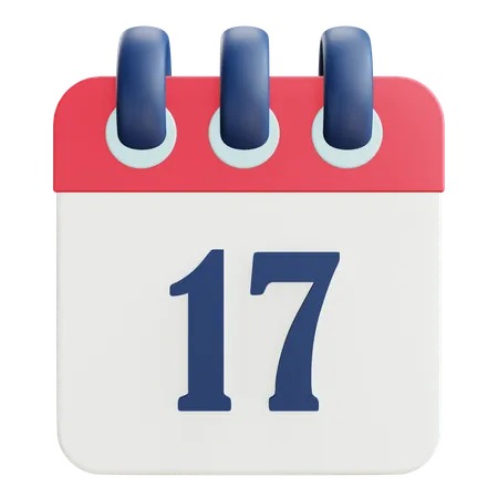 17 Date  3D Icon