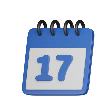 17 Date  3D Icon