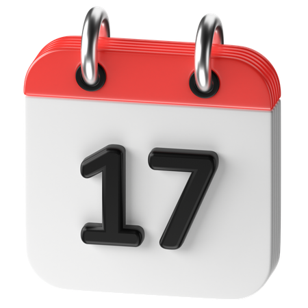 17 Date  3D Icon