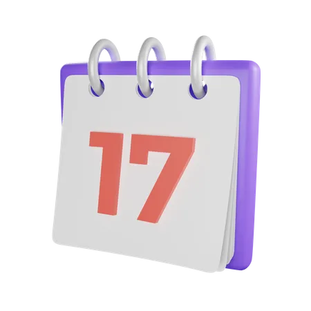 17 Date  3D Icon