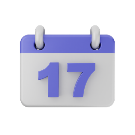 17 Date Calendar  3D Icon