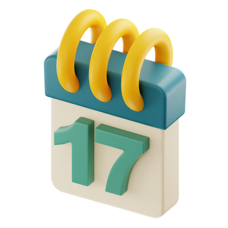17 Date Calendar  3D Illustration