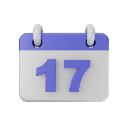 Calendrier à 17 dates  3D Icon