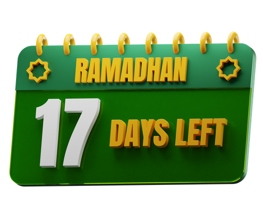 17 Days Left to Ramadan  3D Icon