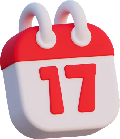 Calendário de 17 de agosto  3D Icon