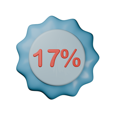 17% Discount Badge  3D Icon