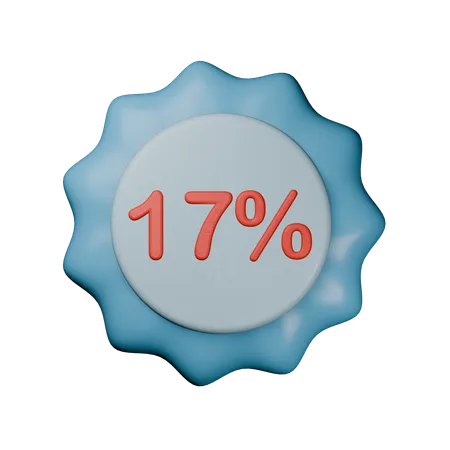 17% Discount Badge  3D Icon