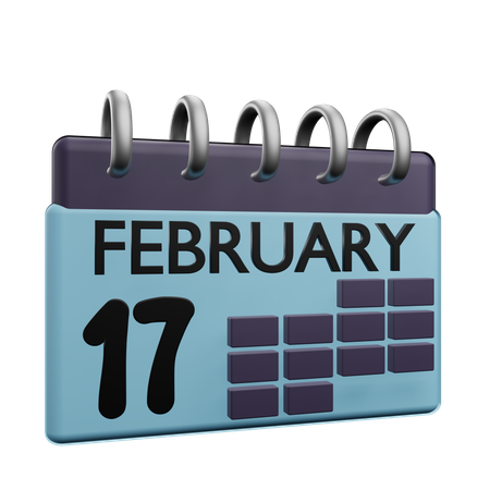 17. Februar Kalender  3D Icon