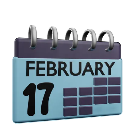 17. Februar Kalender  3D Icon