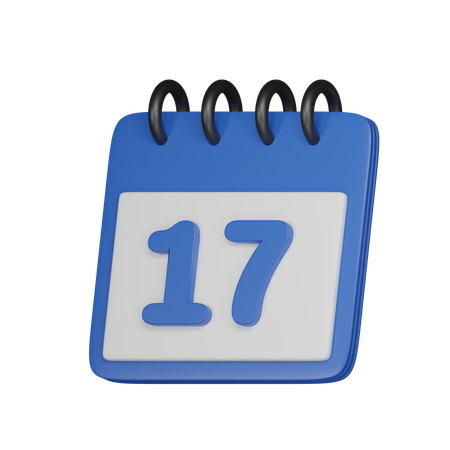 17 fecha  3D Icon