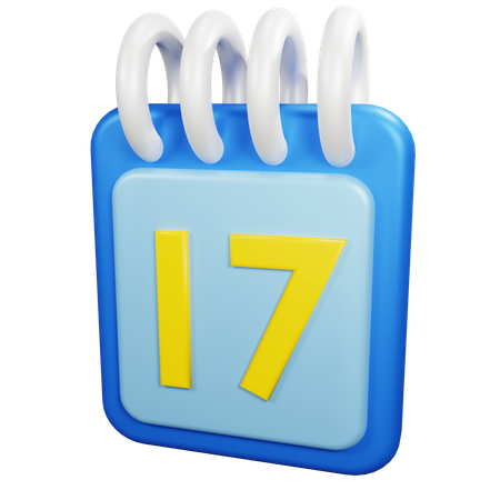 17 fecha  3D Icon