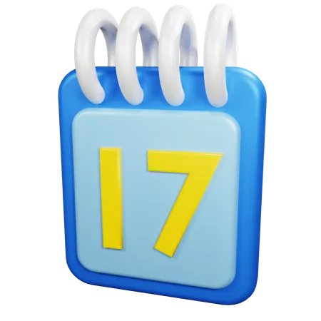 17 fecha  3D Icon