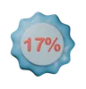 Insignia de descuento del 17%