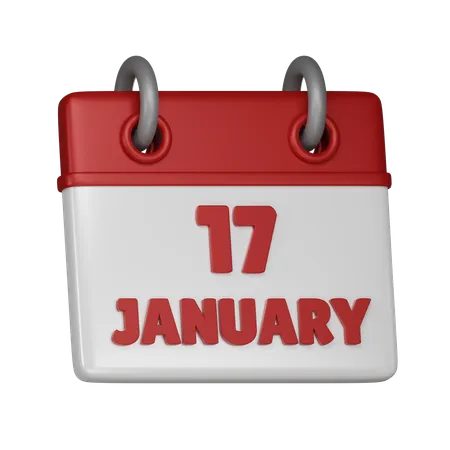 17 January  3D Icon