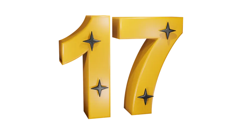 Numero 17  3D Icon