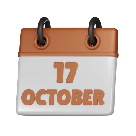 17 October  3D Icon