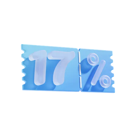 17 Percent Off 3 D Icon Illustratrion 3D Icon