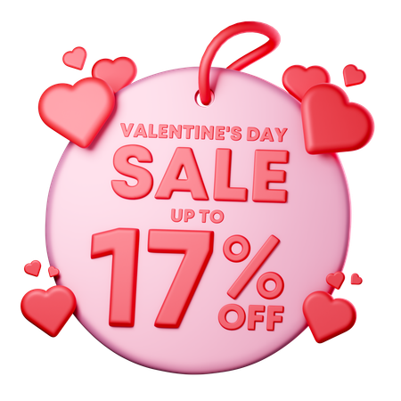 17 Percentage Discount  3D Icon