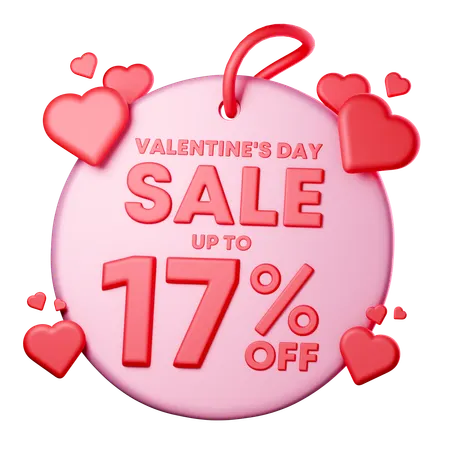 17 Percentage Discount  3D Icon