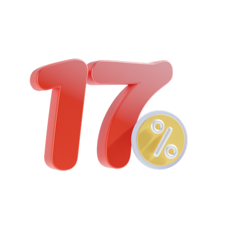 17 por cento  3D Icon