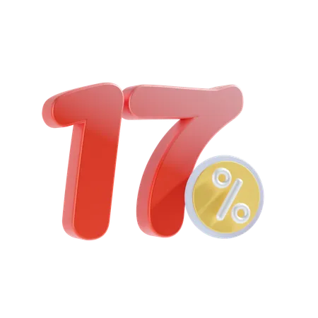 17 por cento  3D Icon