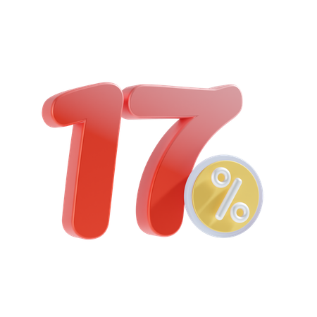 17 por ciento  3D Icon