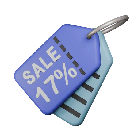 17% Sale Tag  3D Icon