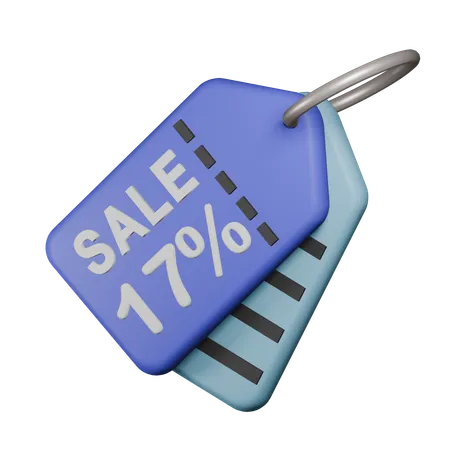 Étiquette de vente de 17 %  3D Icon