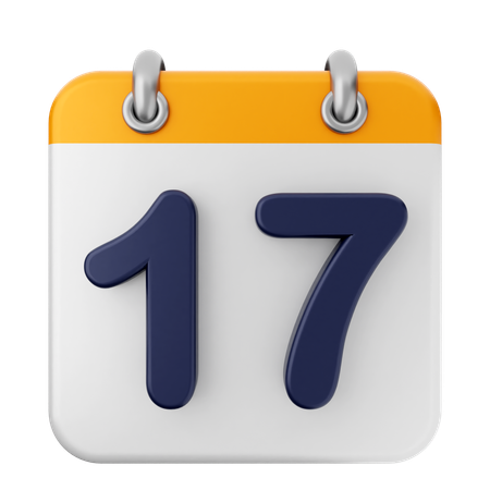 17th Calendar  3D Icon