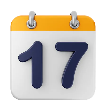 17th Calendar  3D Icon