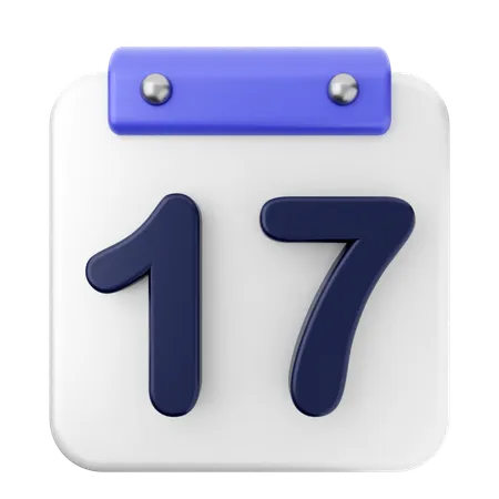 17th Calendar  3D Icon