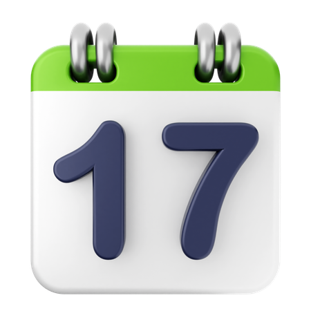 17th Calendar  3D Icon