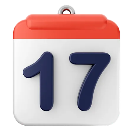 17th Calendar  3D Icon