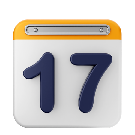 17th Calendar  3D Icon