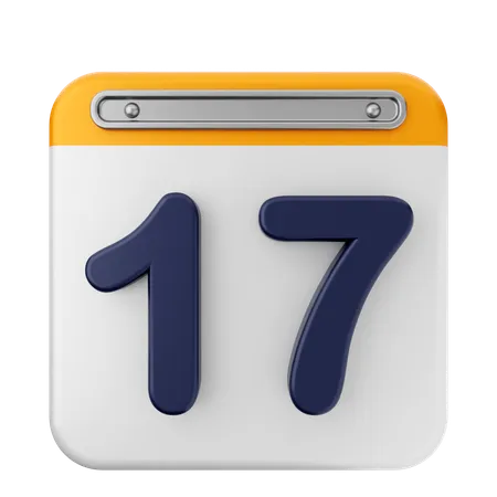 17th Calendar  3D Icon