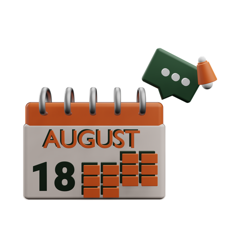 18 august  3D Icon