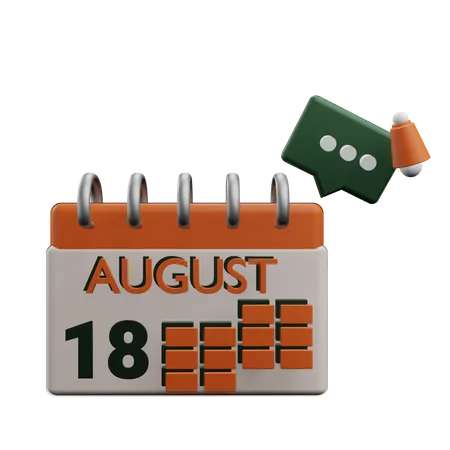 18 august  3D Icon