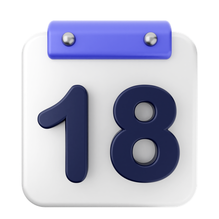 Calendario 18  3D Icon