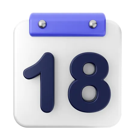 Calendario 18  3D Icon