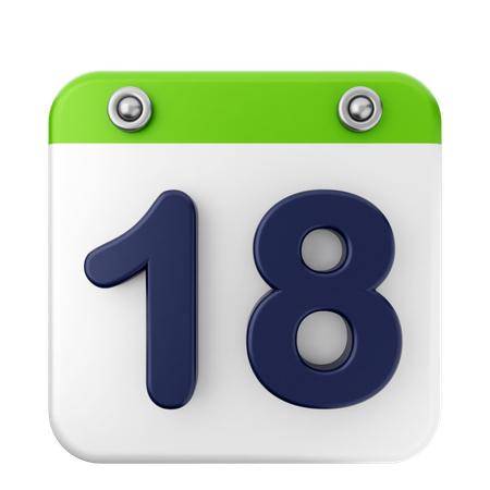 Calendario 18  3D Icon