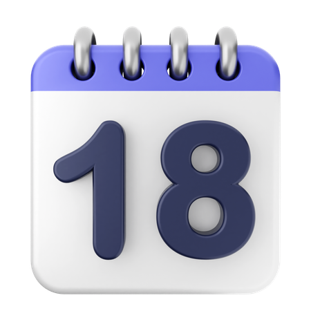 Calendario 18  3D Icon