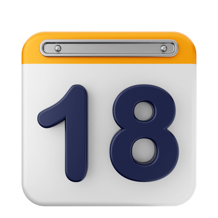 Calendario 18  3D Icon