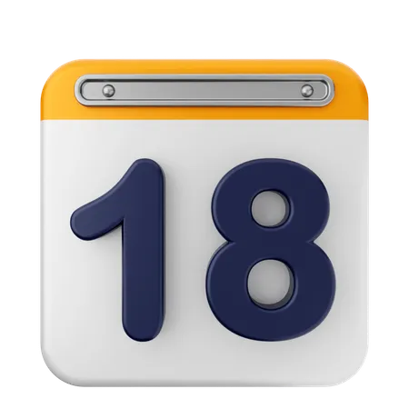 Calendario 18  3D Icon