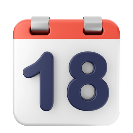 Calendario 18  3D Icon