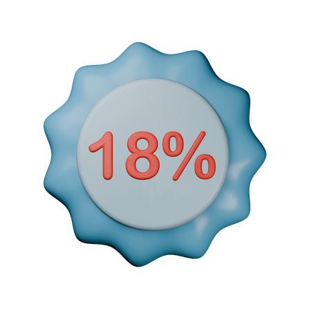 Selo de desconto de 18%  3D Icon