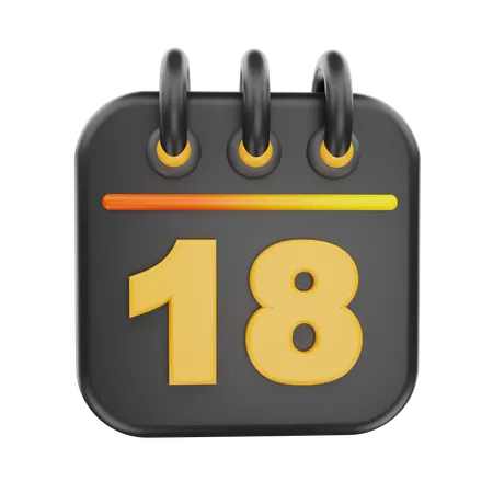 18 Date  3D Icon