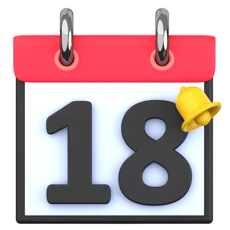 18 Date  3D Icon