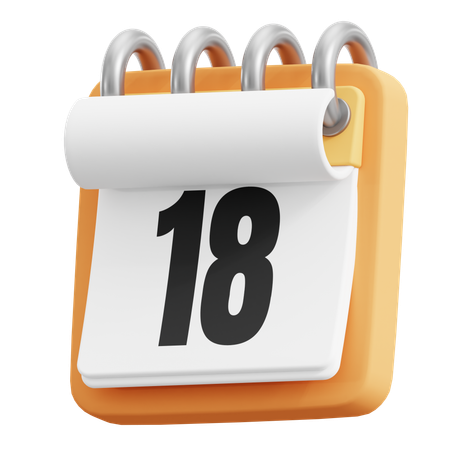 18 Date  3D Icon