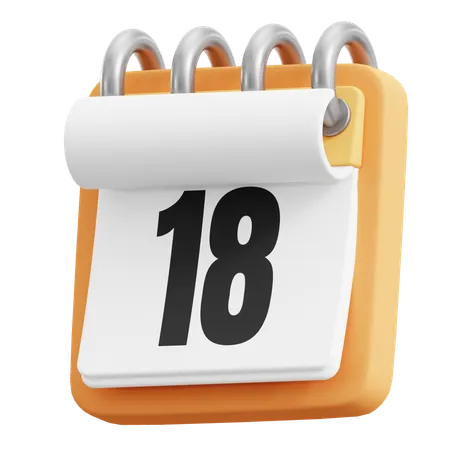 18 Date  3D Icon